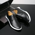 thumbnail image 5 of Calceus Mens Classic Leather Casual Shoes for Men Lace Up Comfort Oxford Shoes Black 11, 5 of 7