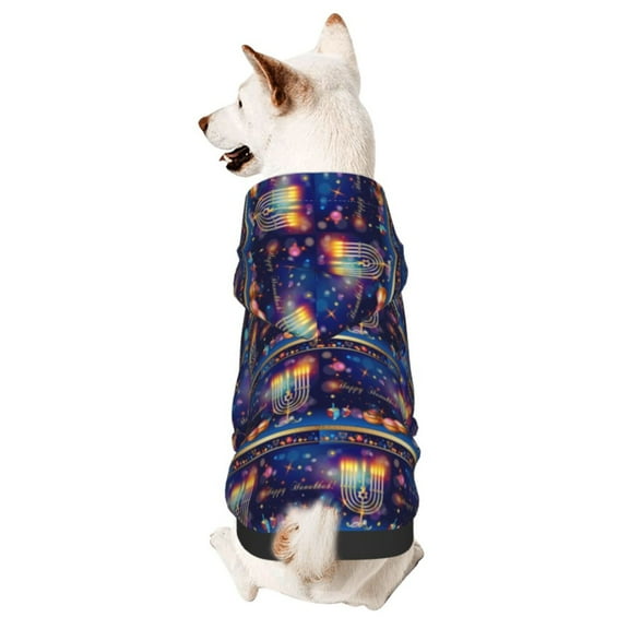 Happy Hanukkah Jewish Chanukah Holiday Dog Sweatshirt Pet Wear Hoodie Soft Warm Easy To Wear Puppy Cat Dogs Apparel Small