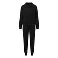 thumbnail image 3 of Women's 2 Piece Tracksuit Fall Outfits 2024 Long Sleeve Half Zip Sweatshirt Sweatpants Set Sweatsuits Jumpsuit for Wedding Juniors Pantsuit Women Party Outfits Female Formal Pants Snow Pant Ski Suit, 3 of 4