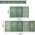thumbnail image 2 of Floral Sage Green Kitchen Mats for Floor, Sage Green White Leaves Flower Kitchen Rugs Set of 2 Carpet Area Rug, Farmhouse Floral Kitchen Decor and Accessories Stuff, 17x30 and 17x47 Inch, 2 of 6