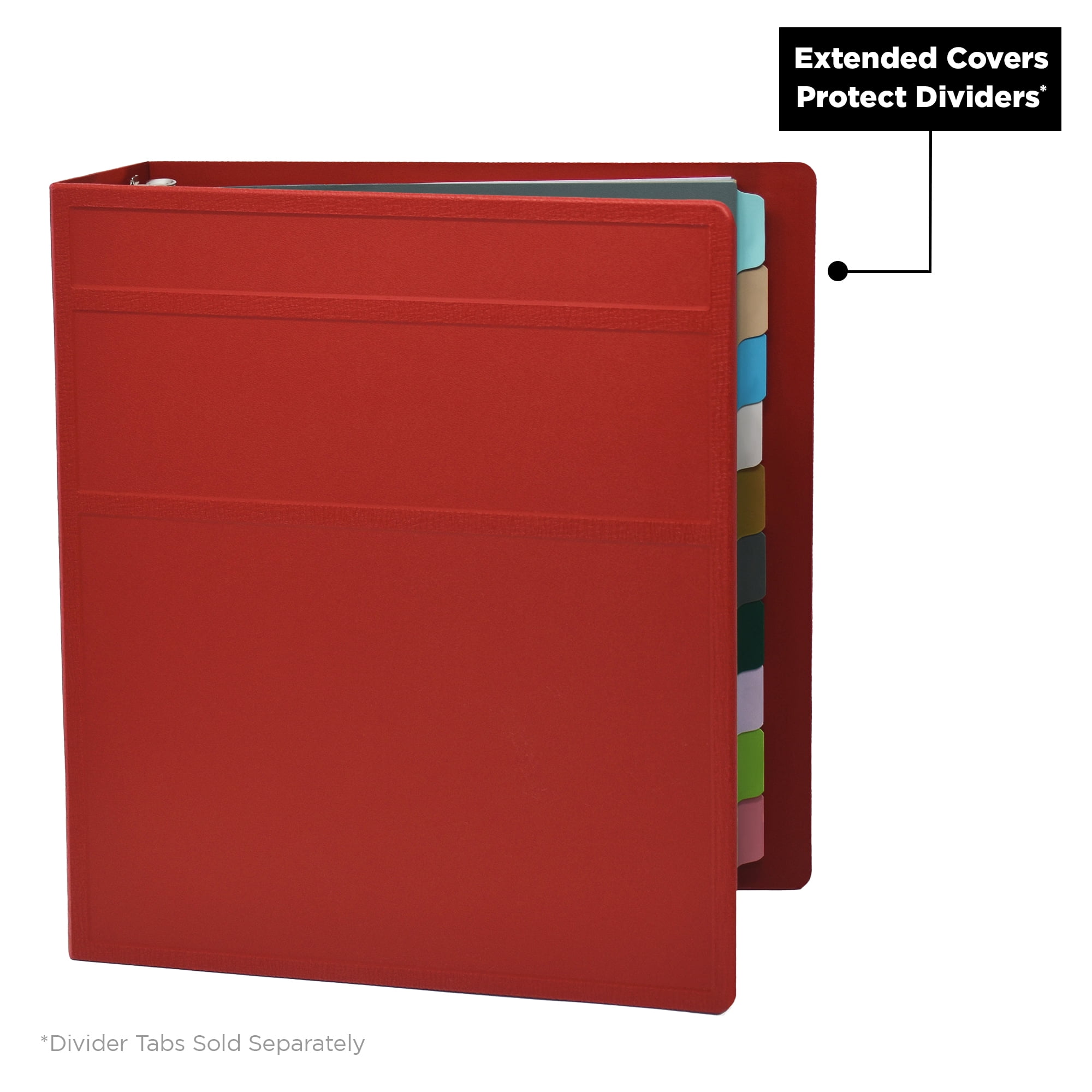 Carstens 3-Inch Heavy Duty 3-Ring Binder - Side Opening, Brick Red