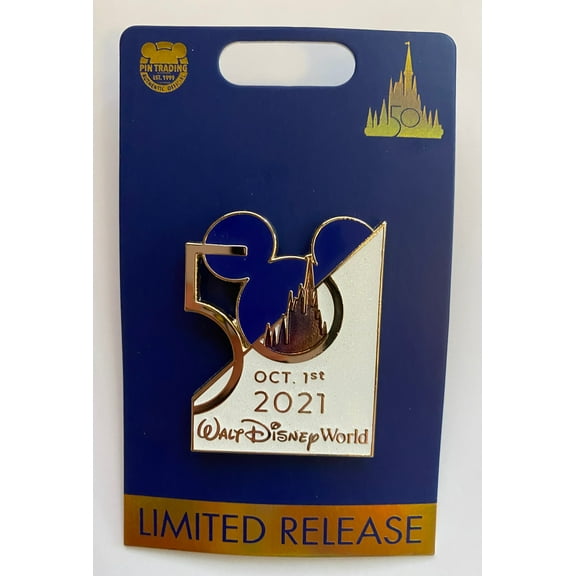 Disney Parks WDW 50th Celebration October 1st Mickey Ear Castle Limited Pin New