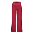 thumbnail image 6 of Aloohaidyvio Pants with Pockets,Womens Casual Full-Length Loose Pants High Waist Trousers Long Straight Wide Leg Pants, 6 of 6