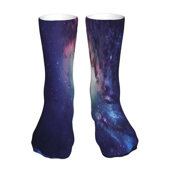 KLL Planets Stars And Galaxies Print Womens Crew Socks Athletic Middle Tube Long Socks Novelty Socks Gifts For Men