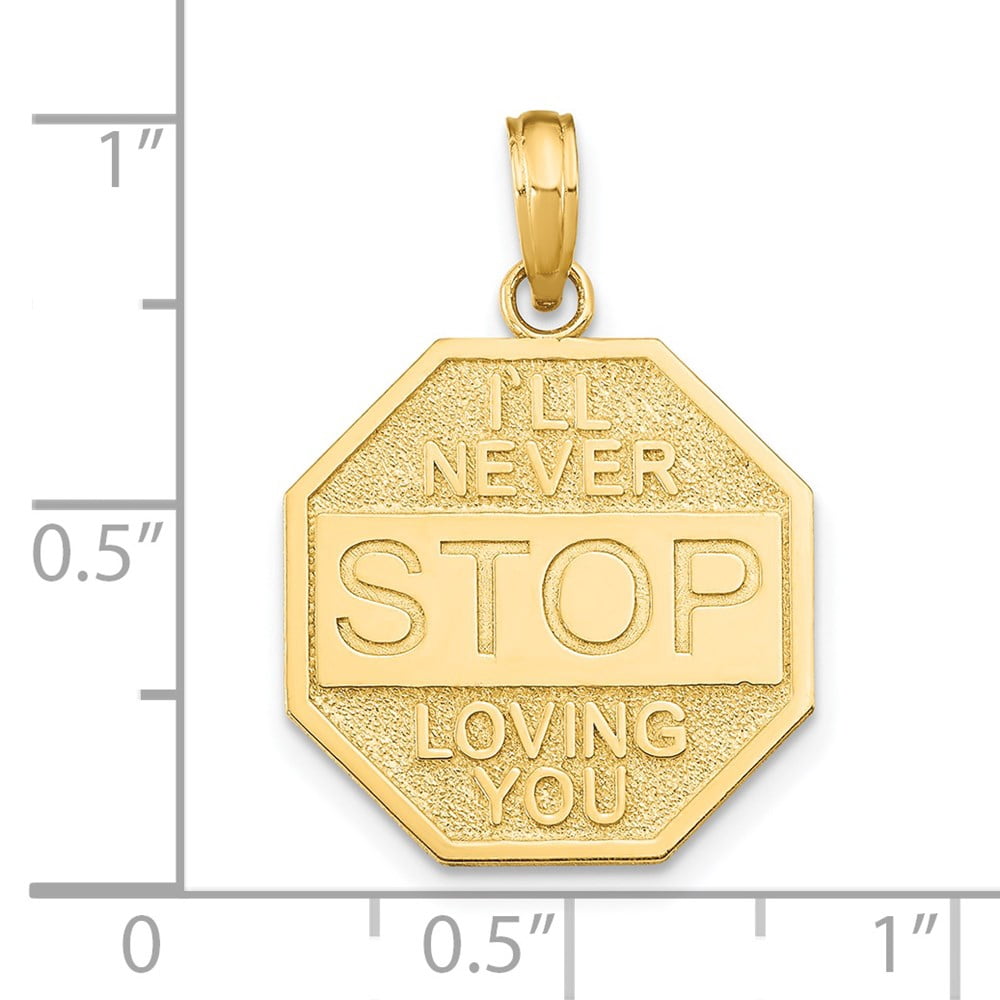 FJC Finejewelers 14k Yellow Gold I'll Never Stop Loving You On Octagon Plaque Charm