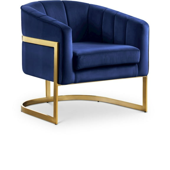 Meridian Furniture Carter Navy Velvet Accent Chair