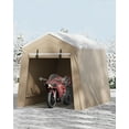 thumbnail image 4 of EDTara Abri de Rangement Extérieur Robuste 6 X 6 Pi, Bâche PE Imperméable et Résistante aux UV avec Porte à Glissière et Évent pour Bois de Chauffage, Motocyclette, Outils de Pelouse, 4 of 8