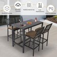 thumbnail image 4 of Sumshadow Outdoor Patio Bar Set, Bar Height Patio Dining Set, Weather-Resistant Bistro Counter Pub Set with Cushions & Slatted Tabletop for Backyard, 4 of 4