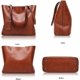 thumbnail image 4 of Womens Soft Leather Handbags Large Capacity Retro Vintage Top-Handle Casual Tote Shoulder Bags Black, 4 of 4