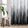 thumbnail image 4 of Small Shower Curtain Mountain Forest Nature Tree Fabric Shower Curtain for Bathroom Plant Shower Curtain Water Repellent Shower Curtain Bathtubs Hotel, 36 x 72 inch, Black, 4 of 5