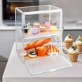 thumbnail image 4 of Large Clear Bread Box for Countertop, 4 Layers Stackable Acrylic Bakery Display Case with Front Door, Bread Storage Container with 50 Bread Paper Boxes for Kitchen Counter Organizer Pastry Muffins, 4 of 8