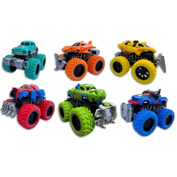 Toys Monster Truck Friction Powered Assorted Colors 6 Pack