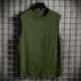 thumbnail image 3 of cocolona Mens Summer Solid Color Tank Tops Crew Neck Sleeveless Stretchy Sports Shirts Gym Workout Running Tank Tops, 3 of 4