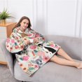 thumbnail image 5 of Oversized Wearable Blanket Hoodie,Chihuahua and Flower Florals Sherpa Blanket Hoodie with Super Pockets,Super Warm Fuzzy Pullover for Women & Men, 5 of 6