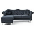 thumbnail image 4 of Glory Furniture Hollywood Velvet Sofa Chaise in Black, 4 of 6