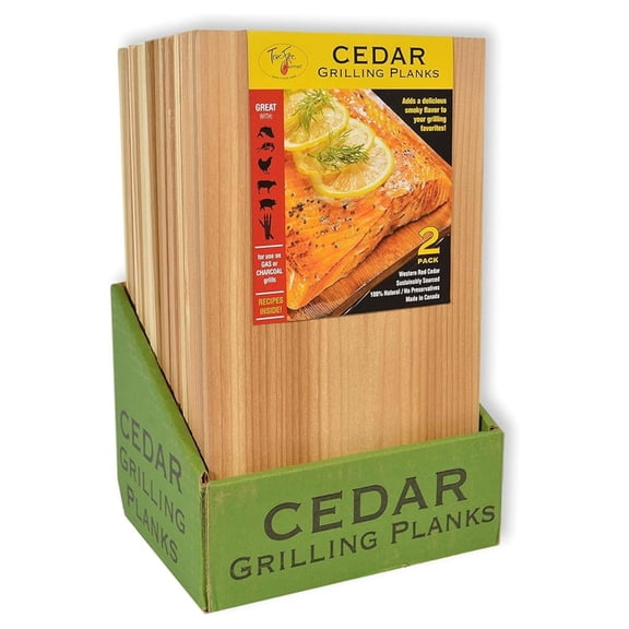 TrueFire Cedar Grilling Planks 7.25 x 16 (24-Pack) - Premium Sized Plank, Western Red Cedar, Made in Canada