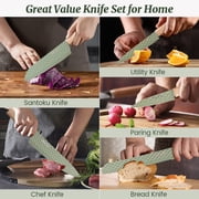 In-Drawer Kitchen Knife Set, 12 Pieces Knife Block Set with In-Drawer Knife Organizer, Sharp & Non-stick Stainless Steel Chef Knife Set, Kitchen Knives Set for Kitchen Home Apartment