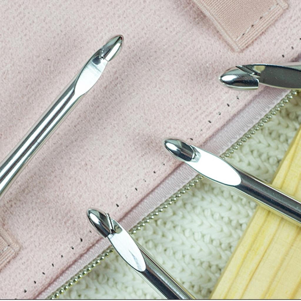 Giaone 9Pcs Ergonomic Grip Aluminium Crochet Hook 3.5-8.0mm Wooden Handle Crochet Hook Needle for Sweater Scarf Knitting Craft