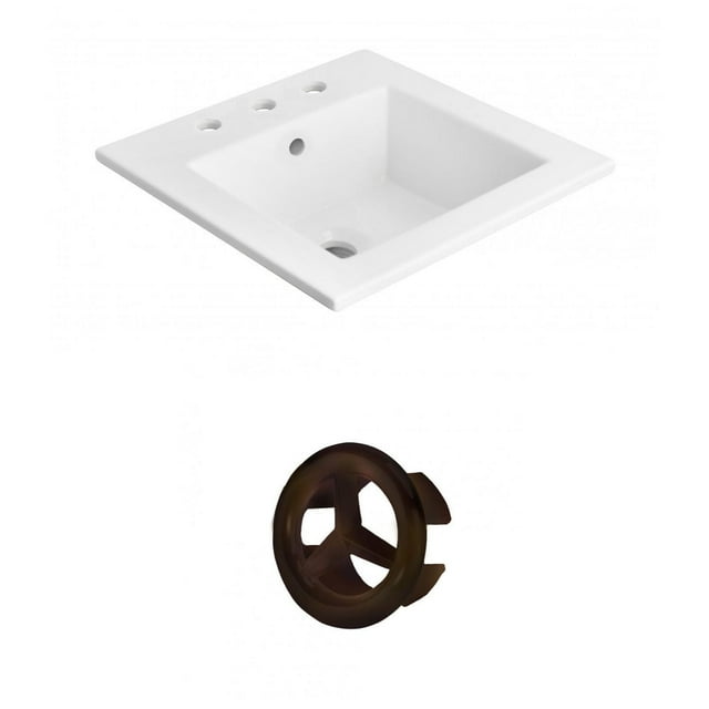 American Imaginations 30-in. W 1 Hole Ceramic Top Set In White Color - Overflow Drain Incl. AI-21009