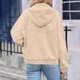 thumbnail image 4 of Mlzmgr Womens Hoodies V Neck Drawstring Pullover Fall Solid Color Loose Comfy Sweatshirts Blouse, 4 of 9
