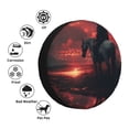 thumbnail image 4 of Yiaed Lone Rider Under Red Sky Print Print Tire Wheel Cover, tire covers for trailers,rv wheel covers,rv tire covers, camper tire covers,tire covers for cars-15 inch, 4 of 6