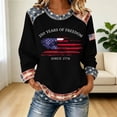thumbnail image 2 of XIAOCHA Women's US Flag Print Sweatshirt Long Sleeve Crew Neck Pullover Top Soft Patriotic Casual Sweatshirts, 2 of 4
