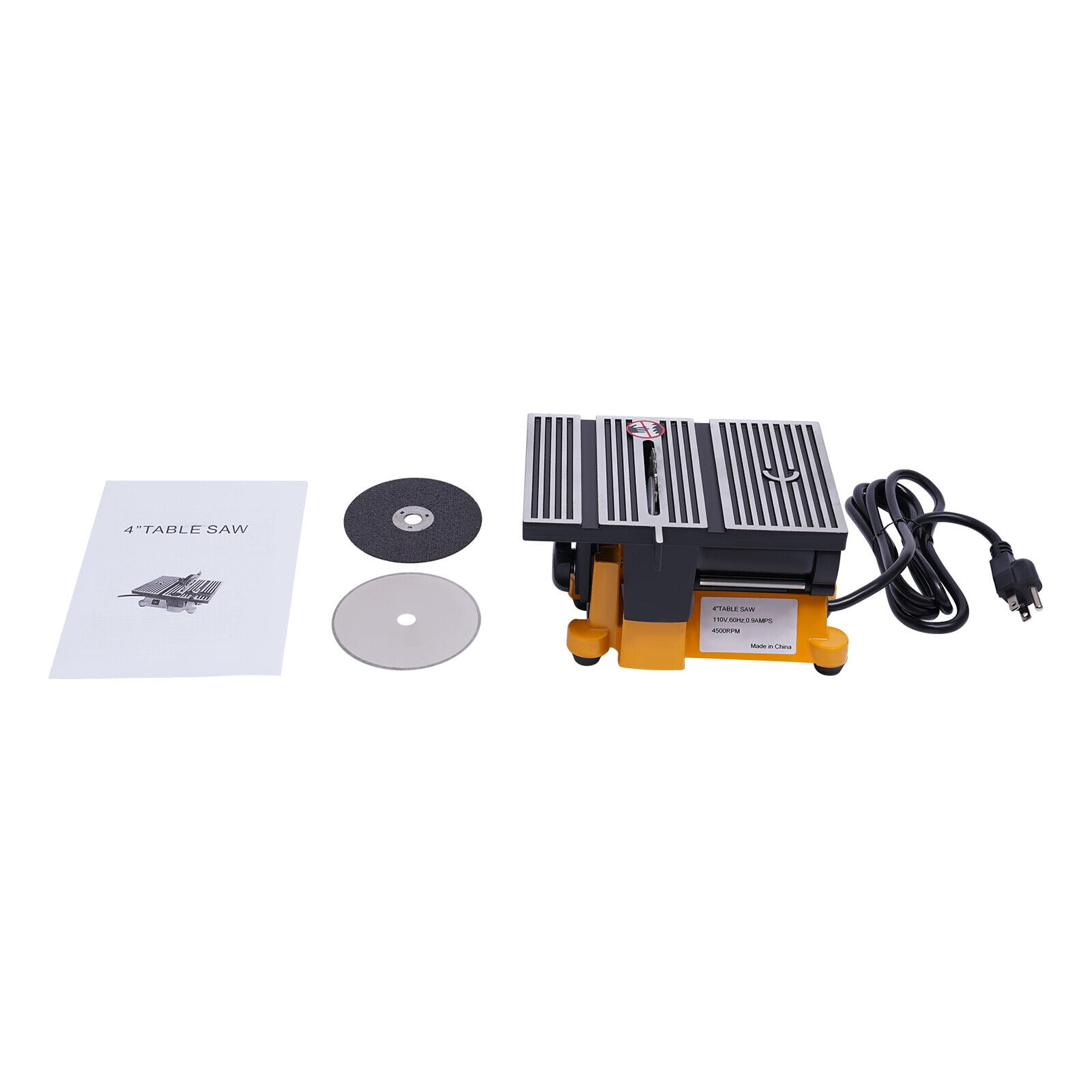 Mini Portable Table Saw, 4" Miter Table Saw Bench Electric Cutting Machine Multifunctional Desktop Saws with 3 Blades for DIY Handmade Wooden Model Crafts, Metal, Ceramic Tile, Glass