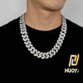 thumbnail image 6 of Solid Thick Miami Cuban Link Chain for Men, Width 20mm Iced Out Mens Cuban Chain, Extra Shiny Big Hip Hop Cuban Link Chain Necklace, 16-24 Inch - Gift Box Included, 6 of 7