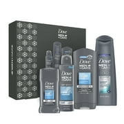 ($22 Value) Dove Men+Care Clean Comfort Holiday Gift Set (Dry Spray Antiperspirant, Shampoo+Conditioner, Body+Face Wash, Antiperspirant Stick) 4 Ct