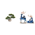 thumbnail image 1 of Colección De Bonsáis Artificiales, Plantas Artificiales En Maceta, Centros De Mesa, Escultura De Reno, Estatua De Alce De Resina, Decoración Artística, Figura De Animal, Figuras De Pareja, 1 of 8