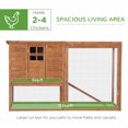 thumbnail image 4 of PawHut 66" Chicken Coop Wooden Hen House Rabbit Hutch Poultry Cage Pen Backyard with Nesting Box and Outdoor Run, 4 of 10