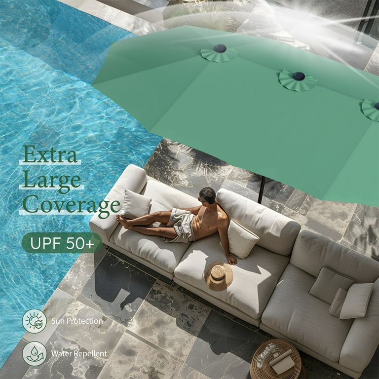 charcoal gray patio umbrella DoubleSided Patio Umbrella with Base