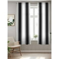 thumbnail image 2 of White Black Curtains 63 Inch Length,Sheer Curtains for Bedroom Living Room Window Modern Gradient Vertical Stripes Geometric Rod Pocket Drapes Kitchen Curtains Small Half Window 42"x63" 2 Panels, 2 of 7