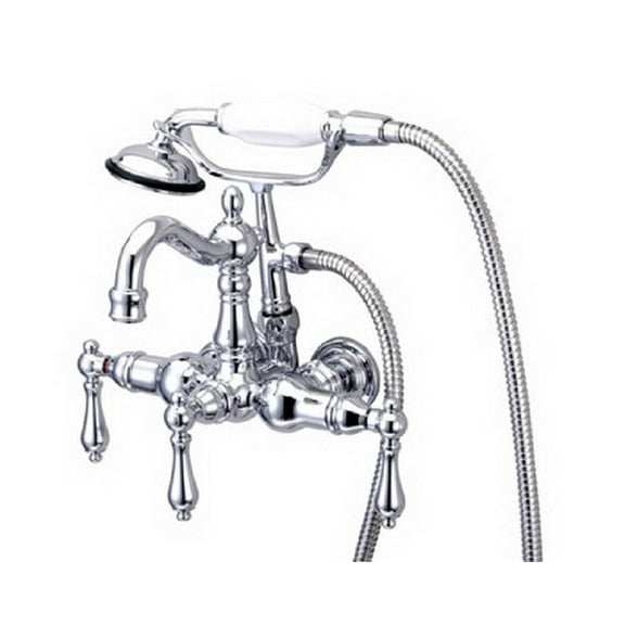 Kingston Brass Vintage 3-3/8" Wall Mount Clawfoot Tub Filler with Hand Shower