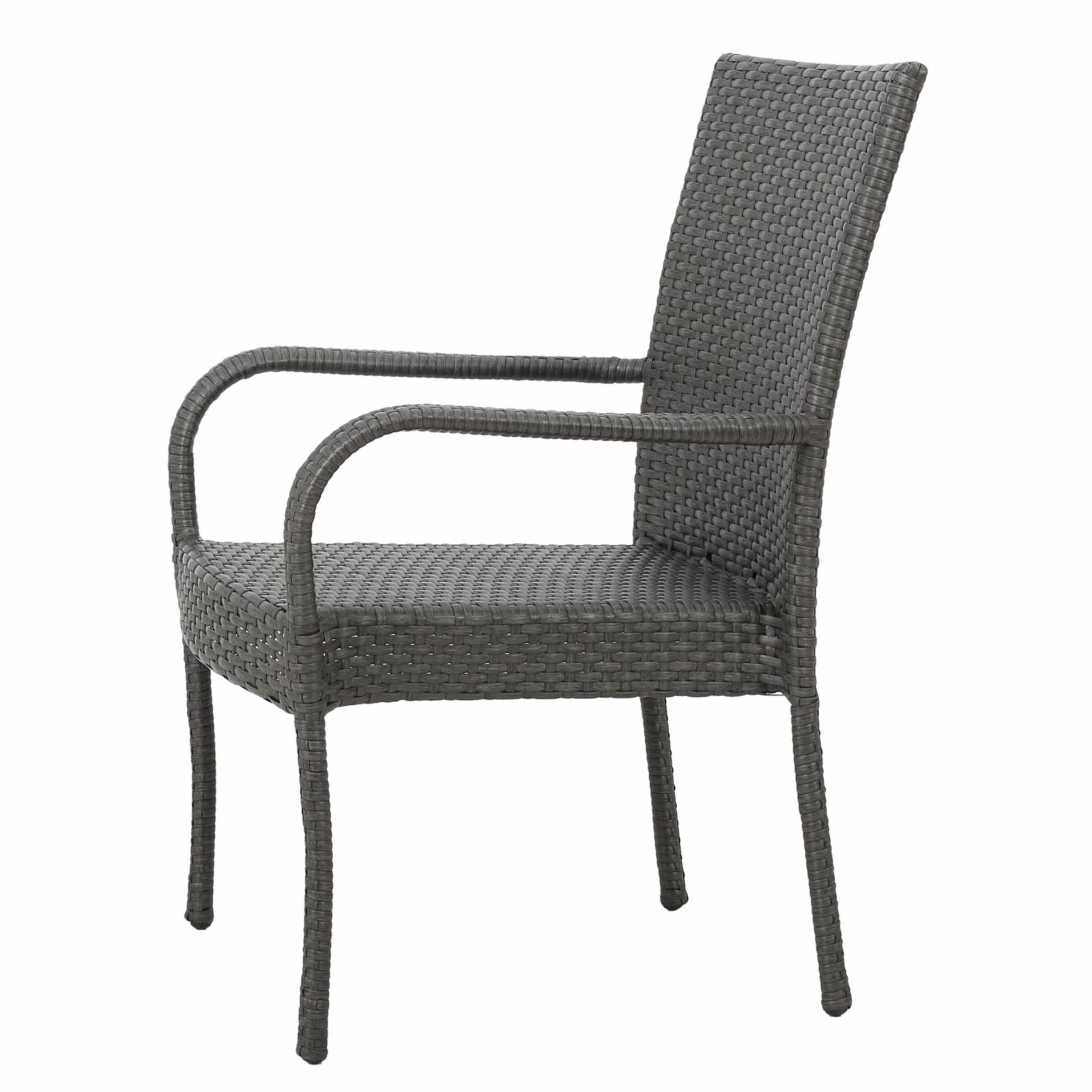 Nicoleta Outdoor Wicker 2 Seater Stacking Chair Chat Set - Gray - image 5 of 10