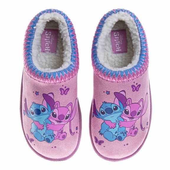 Disney Stitch Toddler Girls Stitch and Angel Platform Slippers, Purple, Size: 11-12