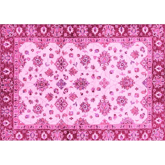 Ahgly Company Indoor Rectangle Oriental Pink Traditional Area Rugs, 6' x 9'