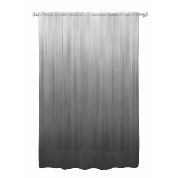 Sheer Curtains 72 Inches Long, Grey Ombre Semi Sheer Curtains Light Filtering Window Treatment, Contemporary Gradient Abstract Art Privacy Voile Drapes for Living Room Bedroom 52x72 Inch