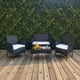 thumbnail image 5 of Ilios Innova | Sala de Jardín para Exterior 4 Piezas, Set de Muebles para Terraza y Patio con Textura tipo Ratán, Incluye Mesa de Centro con Cristal Templado y Cojines, 5 of 9