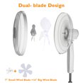 thumbnail image 4 of Gymax Ventilateur de Piédestal Oscillant Réglable 16'' w/ 3 Vitesses à Deux Pales Blanches, 4 of 8