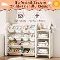 thumbnail image 3 of Toy Storage Organizer and Bookshelf for Kids, Akaber Toys Organizer 4 Tier Foldable with 12 Removable Bins, 3 of 5