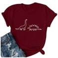 thumbnail image 5 of T Shirts for Women Short Sleeve Crewneck Casual Cute Dinosaur Graphic Tees Funny Dino Shirt Summer Tops, 5 of 5