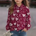 thumbnail image 2 of Kid Cute Heart Shirts Long Sleeve Tshirts Children Blouses Girls Fashion Loose Tunic Tee Outfit Valentines Day,08_Pink, 2 of 4