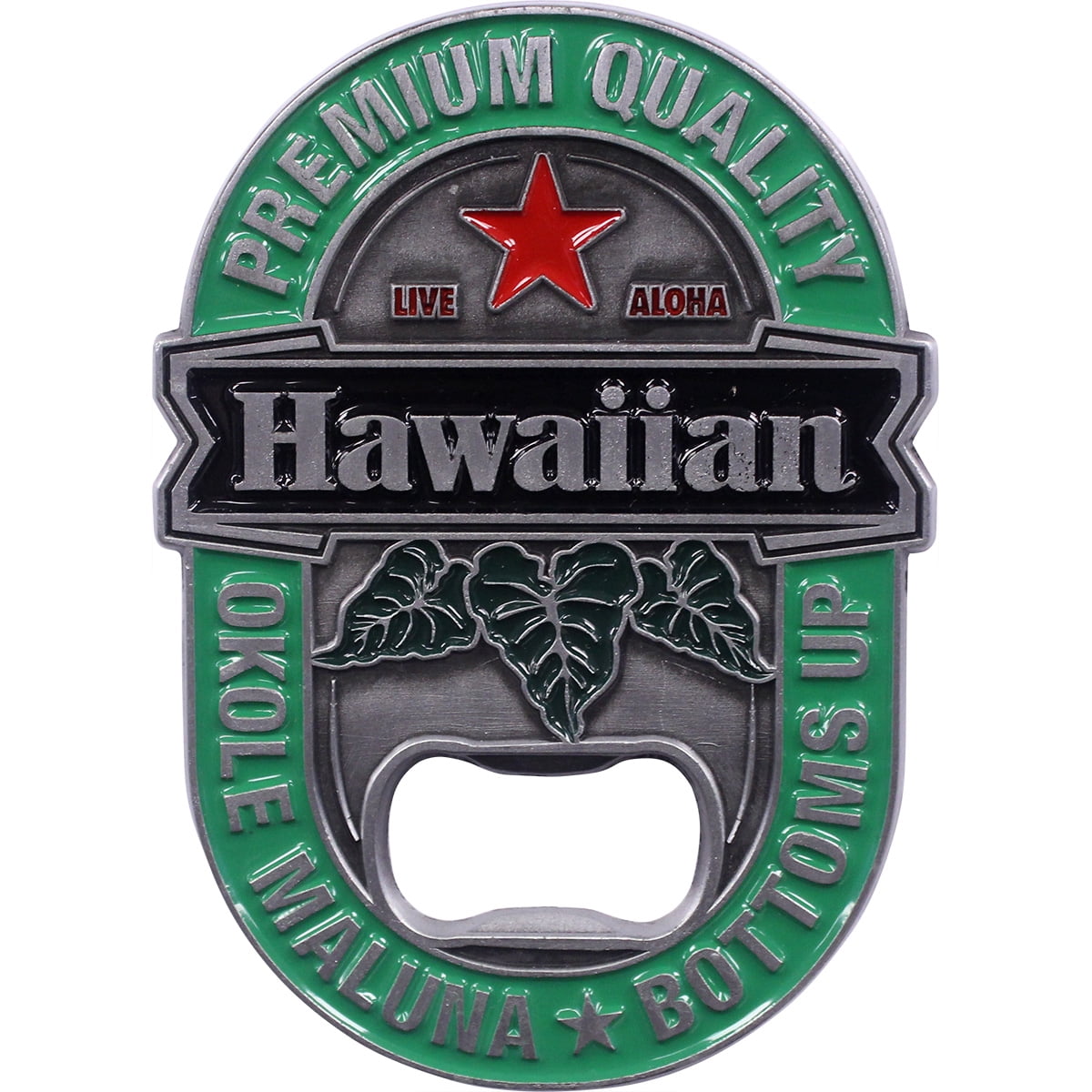 Islander Hawaiian-Themed Magnetic Metal Bottle Opener (Choose Design)