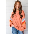 thumbnail image 3 of Women's Flamingo Rainbow Striped Sleeve Crew Neck Loose Sweatshirt | [ZhiHiMeRi] | (US 12-14)L, 3 of 11
