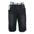 thumbnail image 2 of Men's Denim Casual Shorts With Pockets Pattern Belt Casual Lose Fit Raw Black 36, 2 of 2