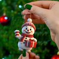thumbnail image 3 of Adorno de árbol de Navidad plano de acrílico 2D con dibujos animados de Papá Noel, muñeco de nieve, adornos navideños, decoración de fiesta de Navidad 2025, 3 of 5
