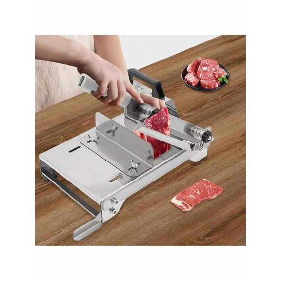 Manual Meat Slicer Stainless Steel，Adjustable For Frozen Meat Cheese & BBQ，Easy To Use，Perfect Gift For 2026