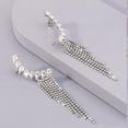 thumbnail image 3 of Sunyuer 2PCS Tassel Zircon Earrings and Ear Cuffs - No Piercing Flower Climber Wrap Around Earrings - Fairy Ear Clip Jewelry Gifts, 3 of 7