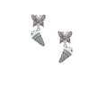 thumbnail image 2 of Delight Jewelry Silvertone 3-D Resin Vanilla Ice Cream Cone with Crystals Silvertone Antiqued Butterfly Post Earrings, 2 of 4
